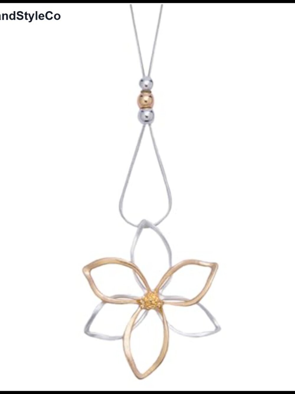 Long Flower Pendant Snake Chain Necklace for Women Adjustable 30in
